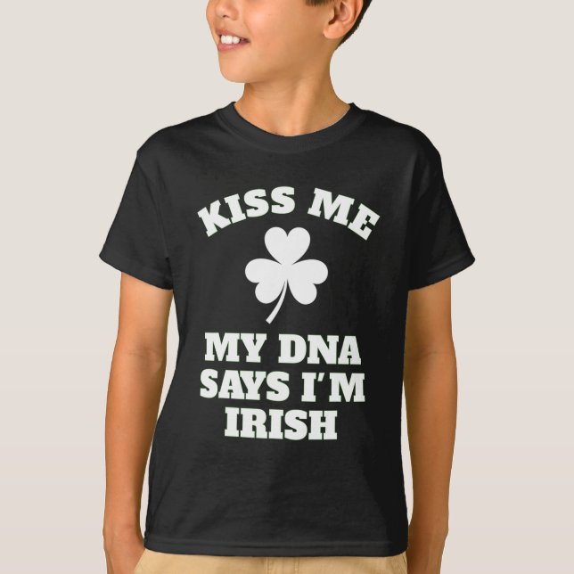 Patricks Day Kiss Me Funny Dna Test Irish T Shirt (Framsida)