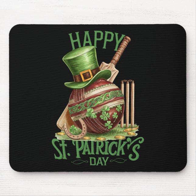 Patrick's Day Kostym Cricket Hatt Fyrklöver Musmatta (Framsidan)