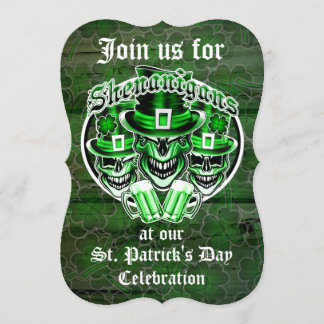 Patrick's Day Leprechaun-Döskallar: Shenaniganer Inbjudningar
