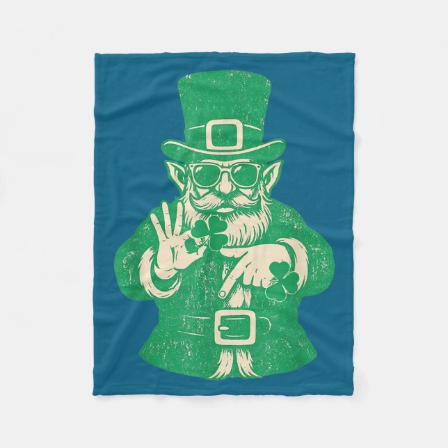Patricks Day, Leprechauns Funny 6 Meme Gift Men, W Fleecefilt (Framsidan)