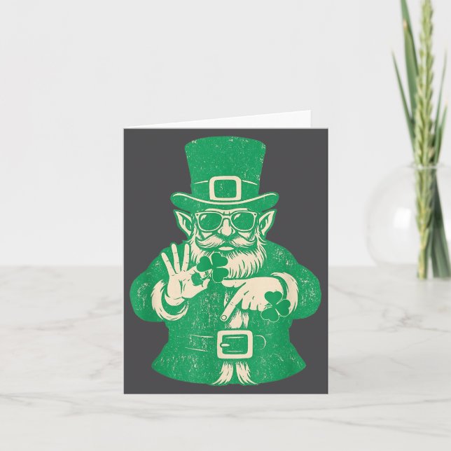 Patricks Day, Leprechauns Funny 6 Meme Gift Men, W Kort (Framsida)