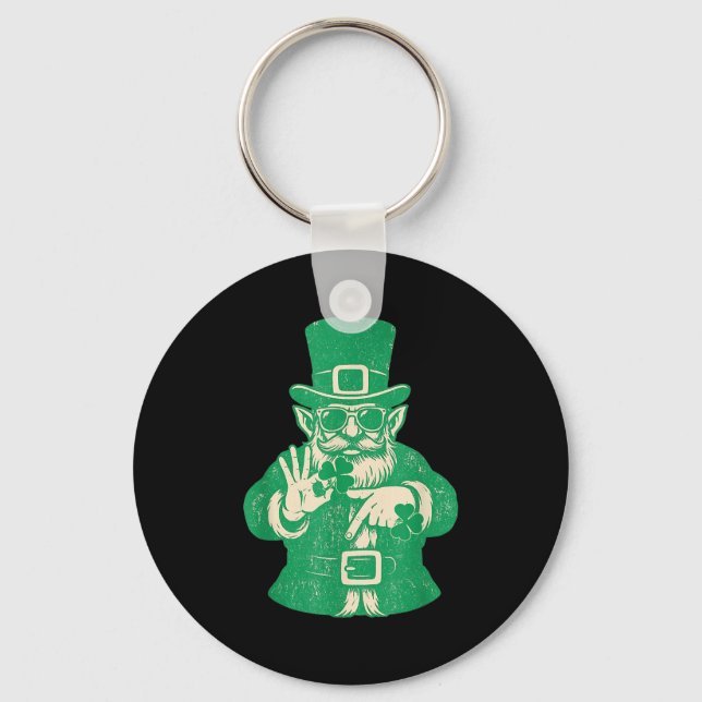 Patricks Day, Leprechauns Funny 6 Meme Gift Men, W Nyckelring (Framsida)