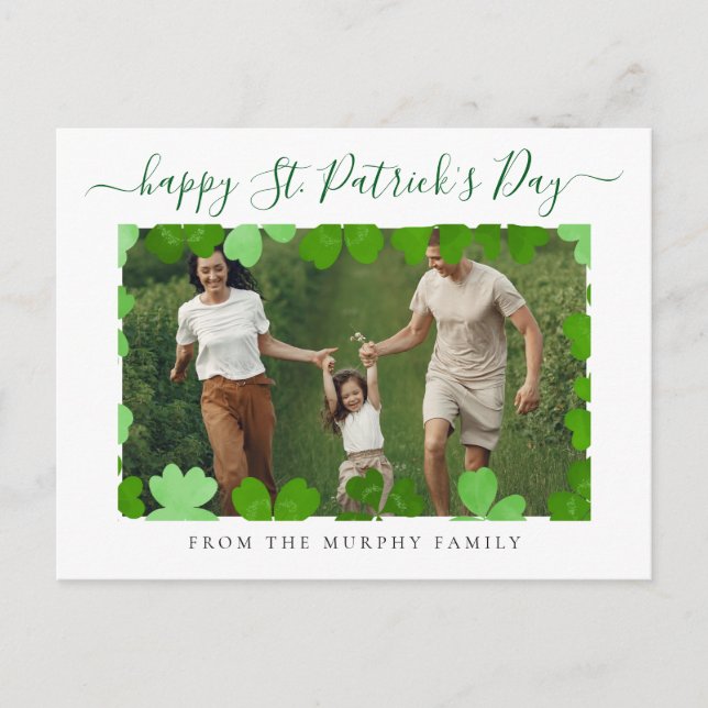 Patrick's Day Photo Helg Vykort (Framsida)