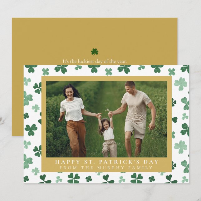 Patrick's Day Photo Julkort (Fram/baksida)