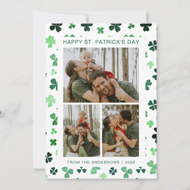 Patrick's Day Photo Julkort (Framsida)
