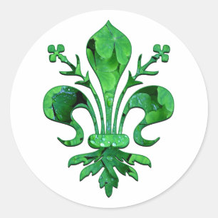 Patrick's Lucky Fleur de lis Runt Klistermärke