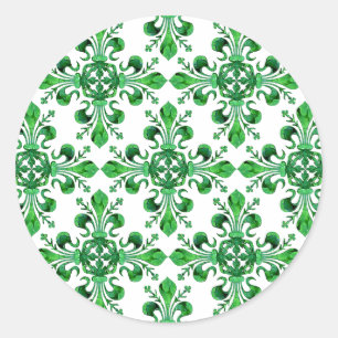 Patrick's Lucky Fleur de lis Runt Klistermärke