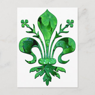 Patrick's Lucky Fleur de lis Vykort