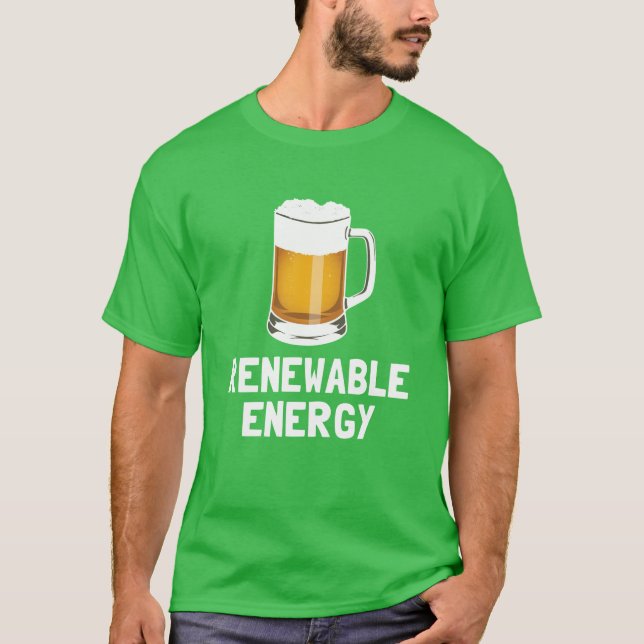 Patrick's Renewable Energy Beer Tee Shirt (Framsida)