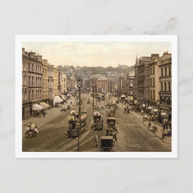 Patrick's Street, Kork City, Irland, 1800-talet Vykort (Framsida)