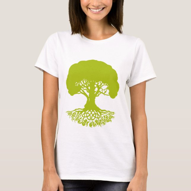 Patrick'sCelticIrishTreeofLife-OakLeaf T-Shirt (Framsida)