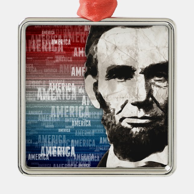 Patriot Abraham Lincoln Julgransprydnad Metall (Framsidan)