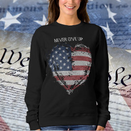Patriot American Flagga, aldrig Ge Up T Shirt