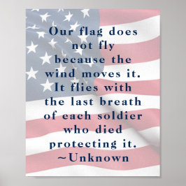 Patriot American Flagga Freedom Soldier Quote Poster