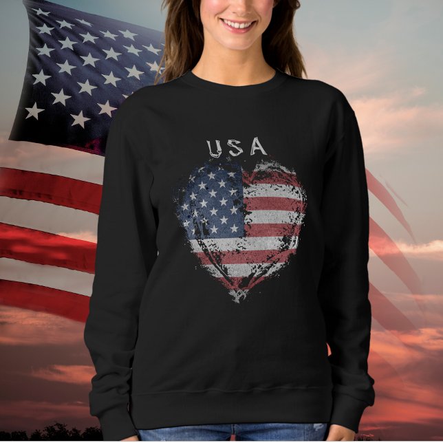 Patriot American Flagga USA T Shirt (Patriot American Flag USA Ladies Sweatshirt)
