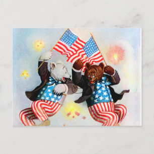 Patriot Bear Celebrate den fjärde juli Vykort