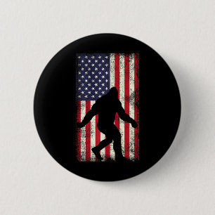 Patriot Bigfoot Sasquatch Kärlek USA American Flag Knapp