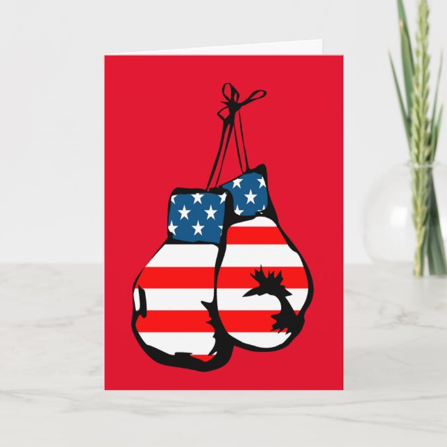 PATRIOT BOXER BOXER GLOVES BIRTHDAY CARD KORT (Framsida)