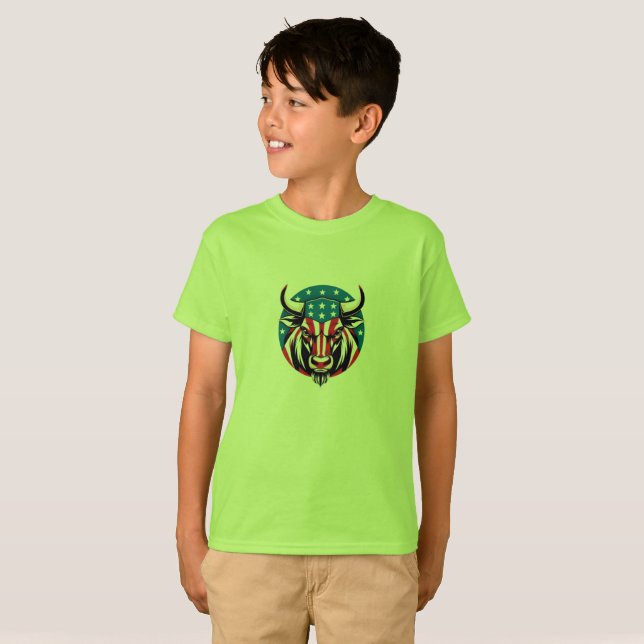 Patriot Bull Power T Shirt (Hel framsida)