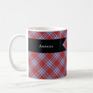 Patriot Color Plaid Patriotisk Tekopp Kaffemugg