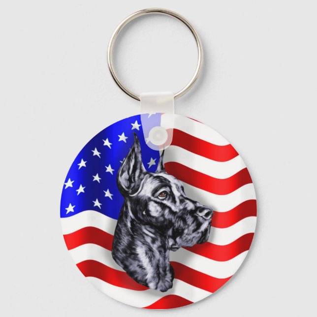 Patriot Dane Black Keychain Nyckelring (Framsida)
