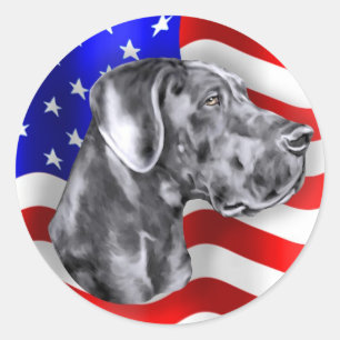 Patriot Dane Blue UC Runt Klistermärke
