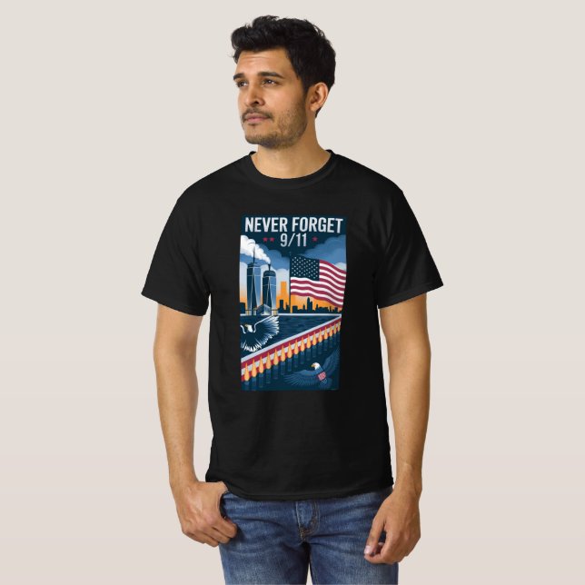 Patriot Day (11:e minnesdagen) T Shirt (Hel framsida)