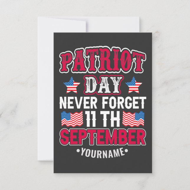 Patriot Day Glöm aldrig 9 11 OSA Kort (Framsida)