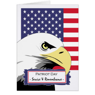 Patriot Day med Eagle och American Flagga Hälsningskort