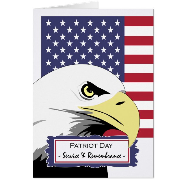 Patriot Day med Eagle och American Flagga Hälsningskort (Framsidan)
