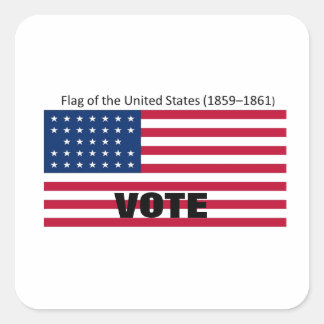 Patriot Flagga Hat Series Fyrkantigt Klistermärke