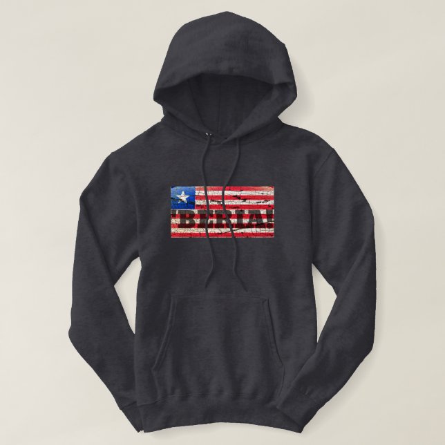 PATRIOT FLAGGA RED WHITE AND BLUE HOODIE (Design framsida)