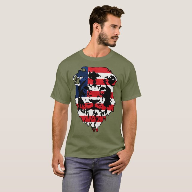 PATRIOT FLAGGA RED WHITE AND BLUE T SHIRT (Hel framsida)