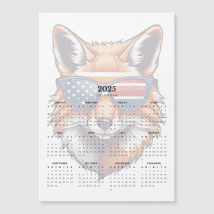 Patriot Fox Rött vitt blått Sunglasses Magnet 2025