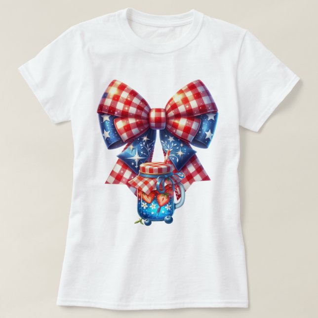 Patriot Gingham Art T Shirt (Design framsida)