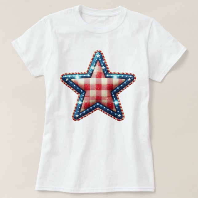 Patriot Gingham Art T Shirt (Design framsida)
