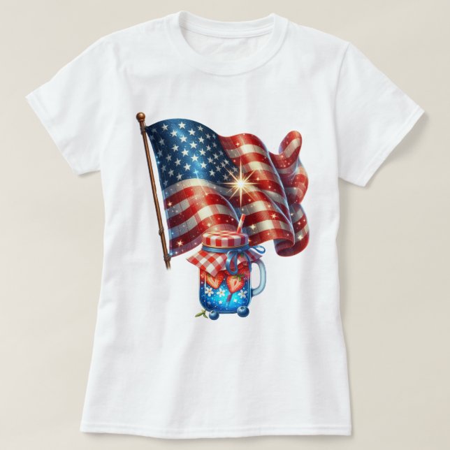 Patriot Gingham Art T Shirt (Design framsida)