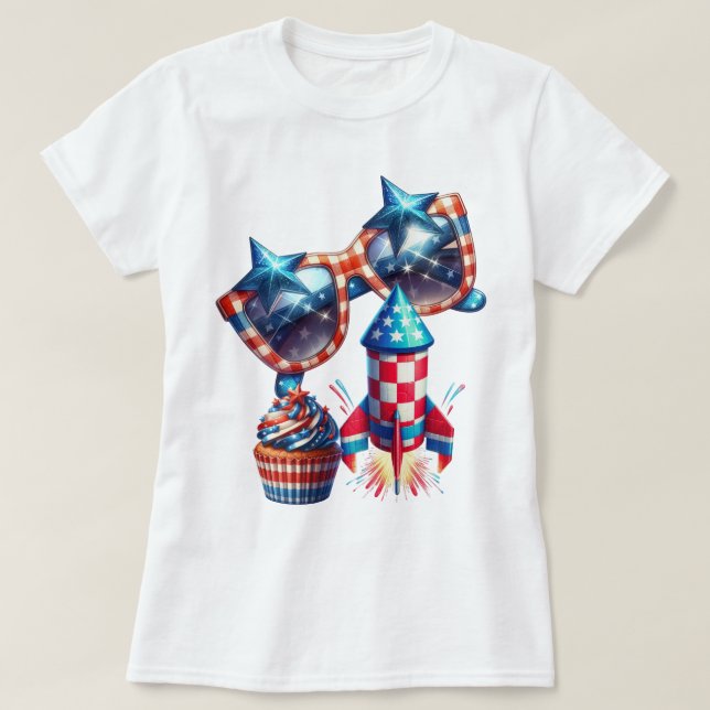 Patriot Gingham Art T Shirt (Design framsida)