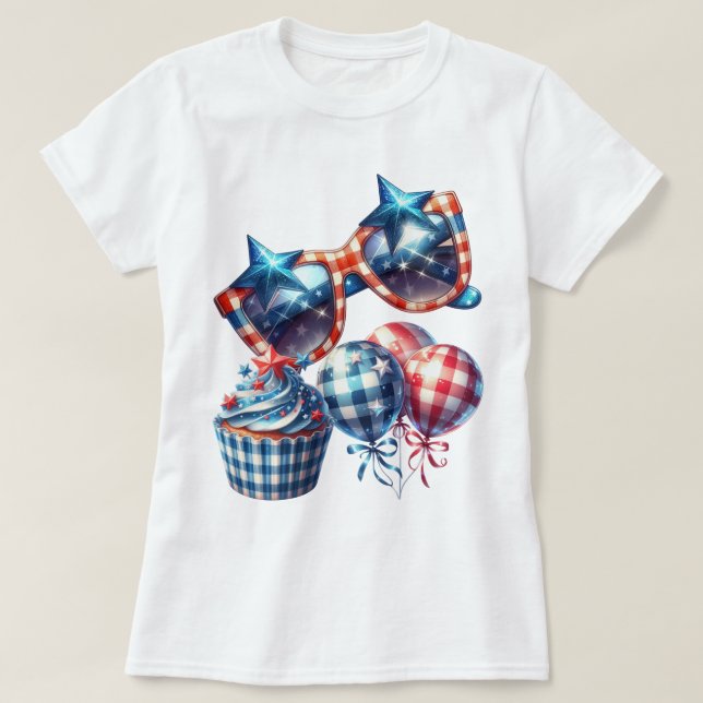 Patriot Gingham Art T Shirt (Design framsida)