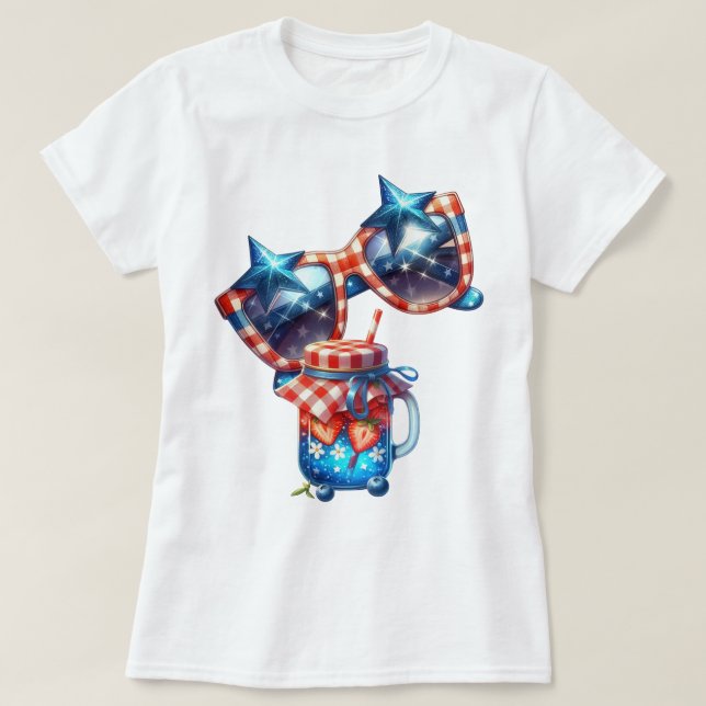 Patriot Gingham Art T Shirt (Design framsida)