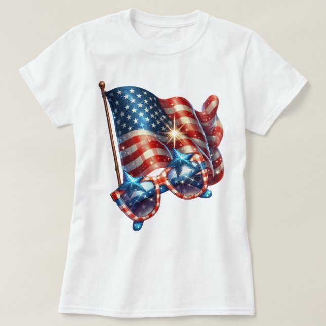 Patriot Gingham Konst  T Shirt (Design framsida)