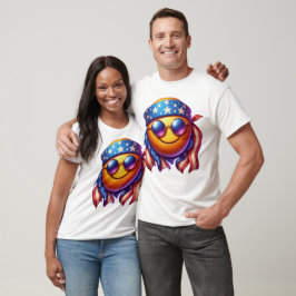 Patriot Groovy Retro juli Smiley face T Shirt