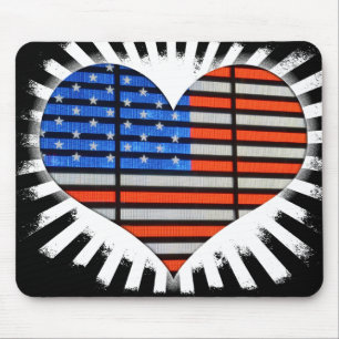 Patriot Heart American Flagga Musmatta