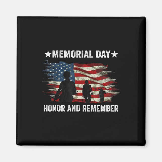 Patriot Honer och kom ihåg Soldier Memorial Day Magnet (Framsidan)