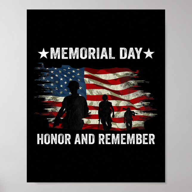 Patriot Honer och kom ihåg Soldier Memorial Day Poster (Framsidan)