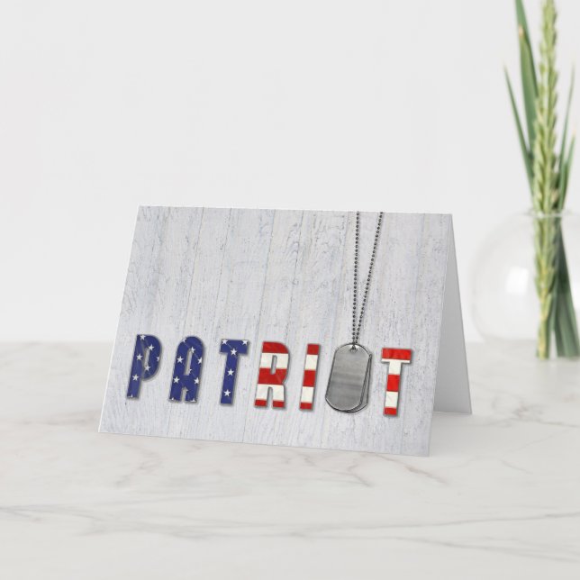 Patriot Hundbrickors on wood Tack Kort (Framsida)