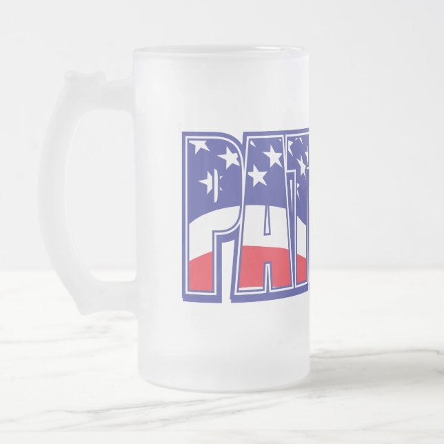 Patriot i den amerikanska Flagga Frostat Ölglas (Vänster)