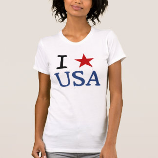 Patriot I Heart USA Red Star America I KÄRLEK USA Tee Shirt