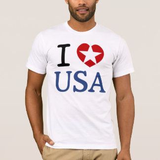 Patriot I HEART USA White Star America I KÄRLEK US T Shirt