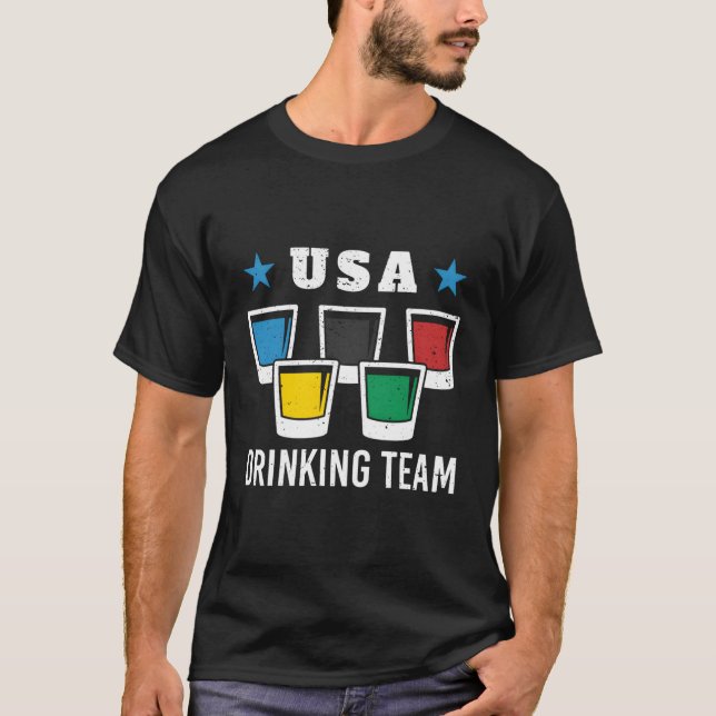 Patriot Olympic Usa Drinking Team Beer T Shirt (Framsida)